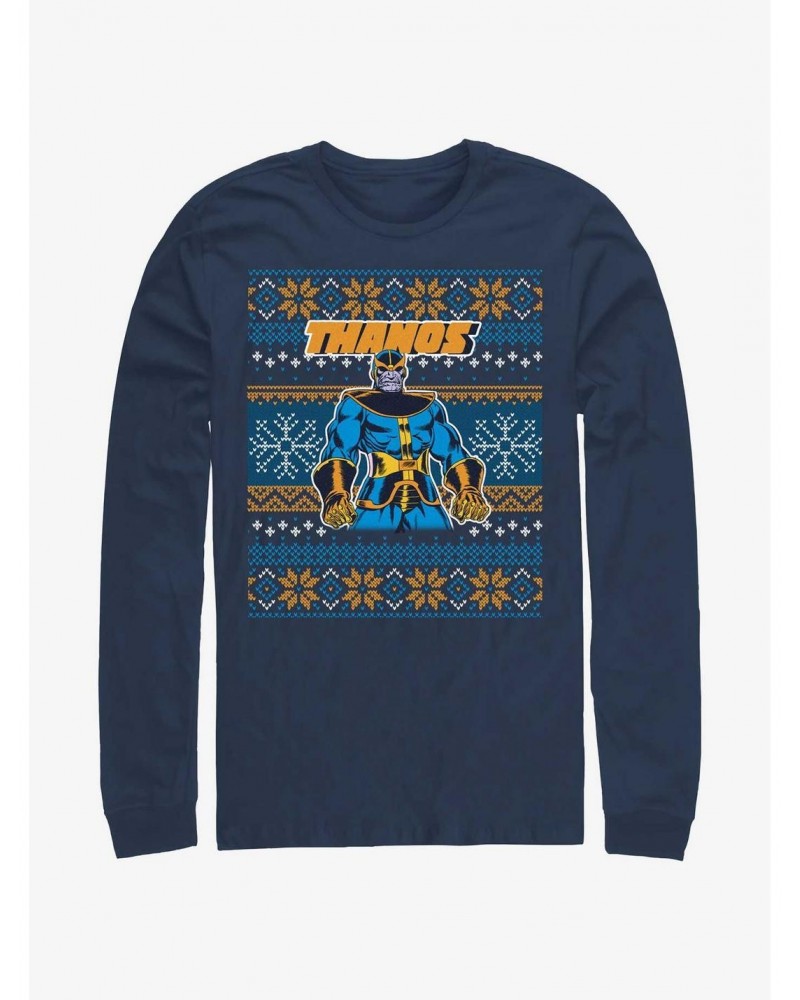 Marvel Thanos Ugly Christmas Long-Sleeve T-Shirt $10.79 T-Shirts