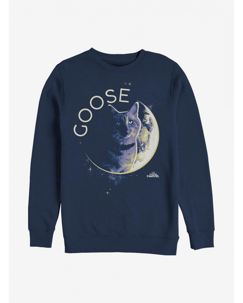 Marvel Captain Marvel Goose Moon Crew Sweatshirt $14.46 Sweatshirts