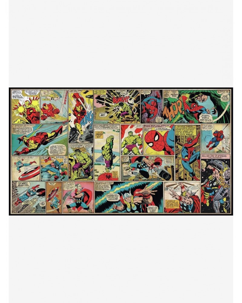 Marvel Comic Panel Chair Rail Prepasted Mural $71.68 Murals