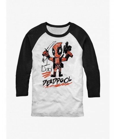 Marvel Deadpool Number One Dad Raglan T-Shirt $13.87 T-Shirts