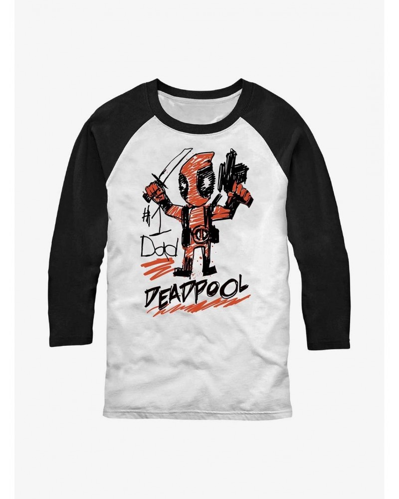 Marvel Deadpool Number One Dad Raglan T-Shirt $13.87 T-Shirts