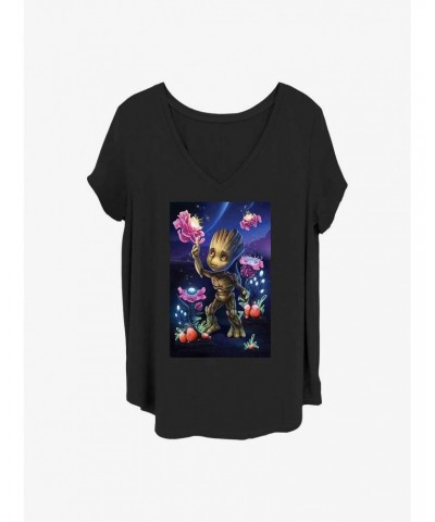 Marvel Guardians of the Galaxy Groot Plants Girls T-Shirt Plus Size $10.64 T-Shirts