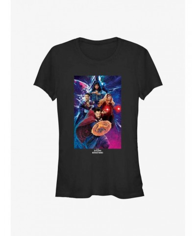 Marvel Doctor Strange In The Multiverse Of Madness Group Shot Girls T-Shirt $6.97 T-Shirts