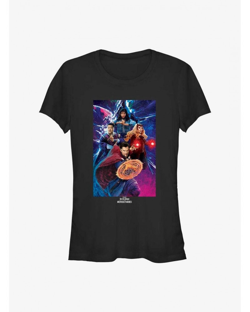 Marvel Doctor Strange In The Multiverse Of Madness Group Shot Girls T-Shirt $6.97 T-Shirts