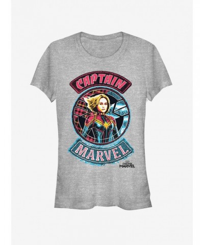 Marvel Captain Marvel Patches Girls T-Shirt $5.98 T-Shirts