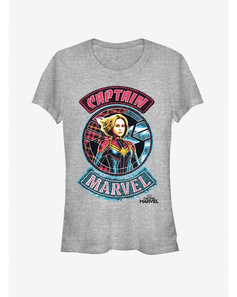 Marvel Captain Marvel Patches Girls T-Shirt $5.98 T-Shirts