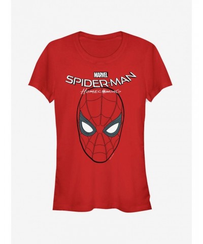 Marvel Spider-Man Homecoming Mask Logo Girls T-Shirt $9.56 T-Shirts