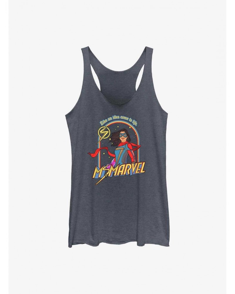 Marvel Ms. Marvel Retro GIrls Raw Edge Tank $7.46 Tanks