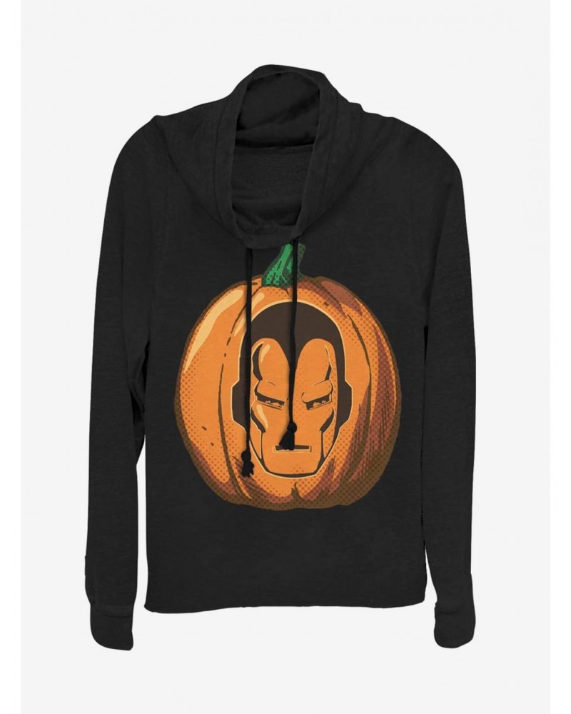 Marvel Iron Man Iron Pumpkin Cowl Neck Long-Sleeve Girls Top $13.29 Tops