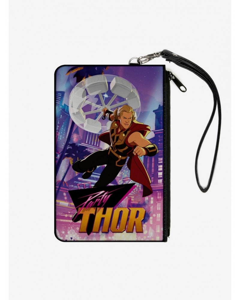 Marvel What If...? Party Thor Spinning Hammer Canvas Clutch Wallet $7.52 Wallets