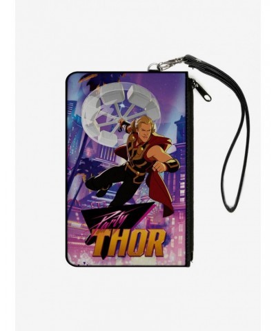 Marvel What If...? Party Thor Spinning Hammer Canvas Clutch Wallet $7.52 Wallets