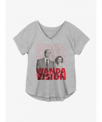 Marvel WandaVision Repeating Text Girls Plus Size T-Shirt $9.94 T-Shirts