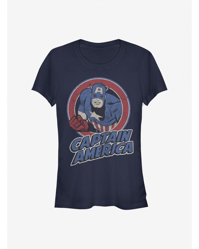 Marvel Captain America Captain America Thrifted Girls T-Shirt $6.97 T-Shirts