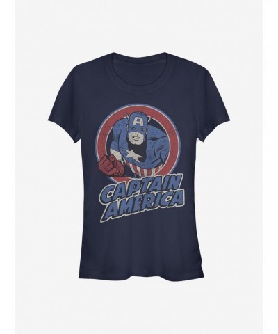 Marvel Captain America Captain America Thrifted Girls T-Shirt $6.97 T-Shirts