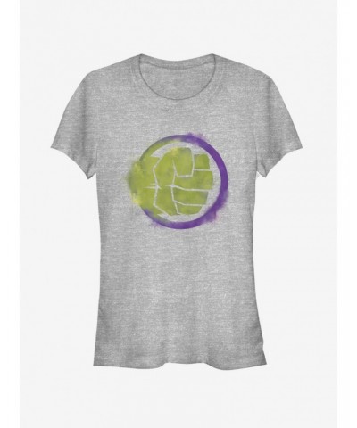 Marvel Avengers: Endgame Hulk Spray Logo Girls Heathered T-Shirt $9.76 T-Shirts