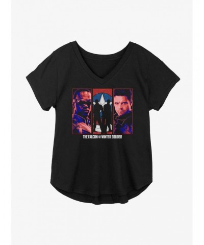 Marvel The Falcon And The Winter Soldier Group Panel Girls Plus Size T-Shirt $7.40 T-Shirts