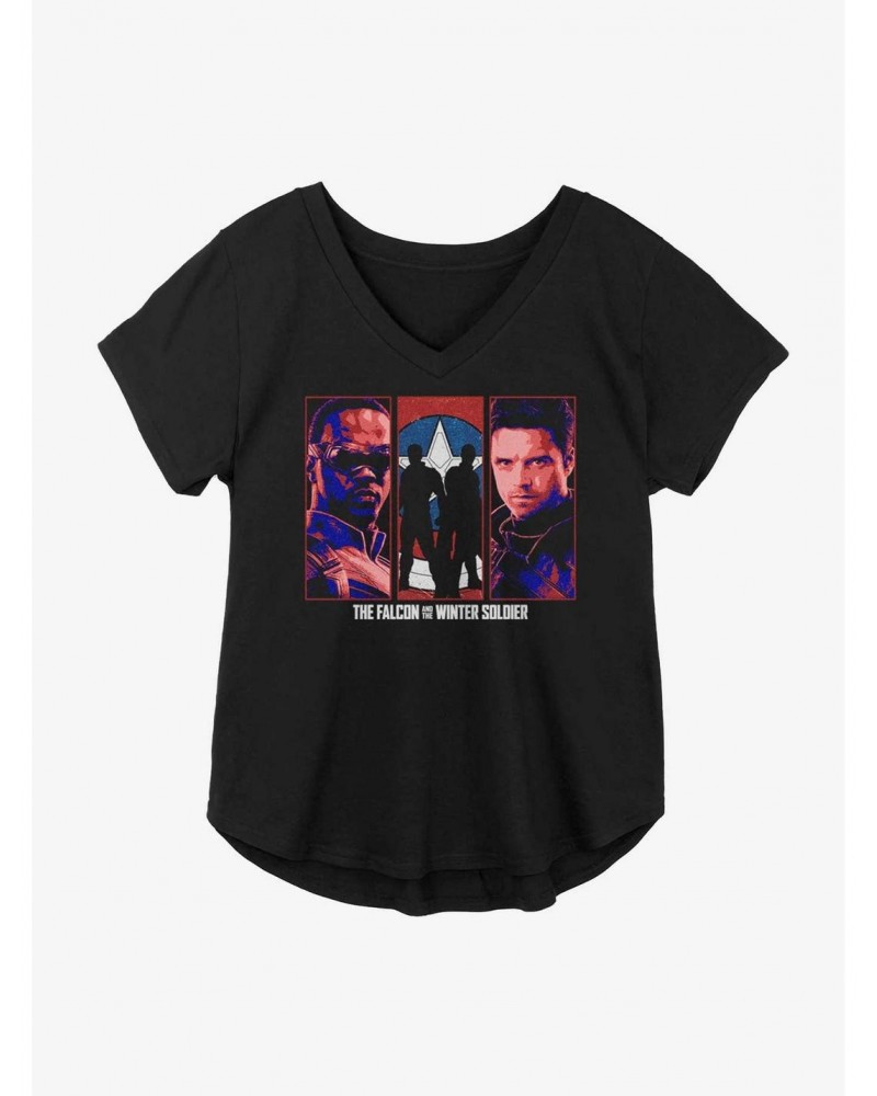 Marvel The Falcon And The Winter Soldier Group Panel Girls Plus Size T-Shirt $7.40 T-Shirts