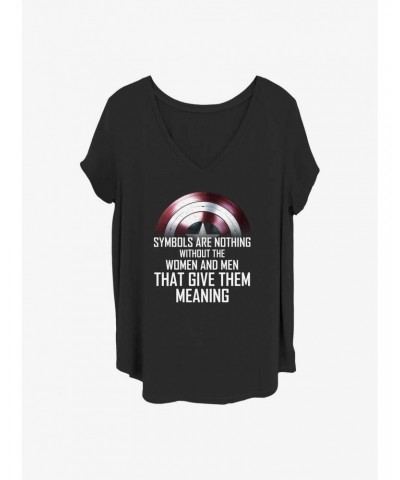 Marvel The Falcon and the Winter Soldier Shield Practice Girls T-Shirt Plus Size $8.79 T-Shirts