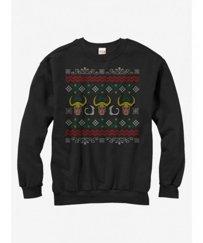 Marvel Loki Ugly Christmas Sweater Girls Sweatshirt $11.51 Sweatshirts