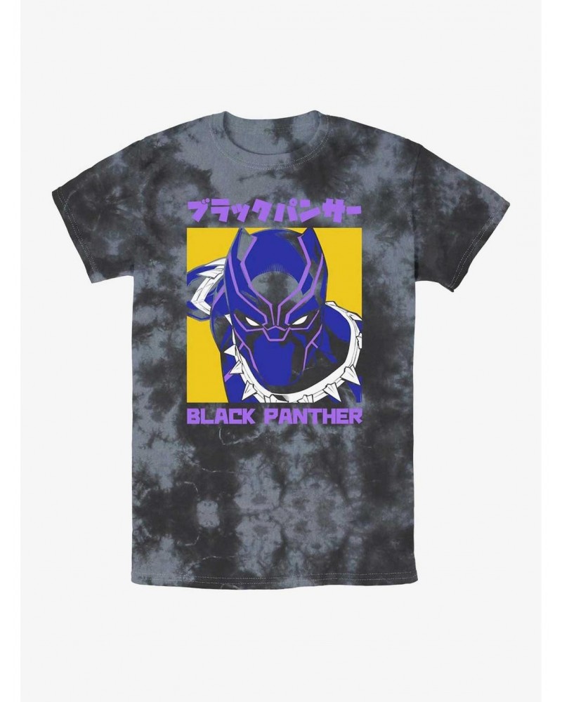 Marvel Black Panther Poster Japanese Lettering Tie-Dye T-Shirt $6.22 T-Shirts