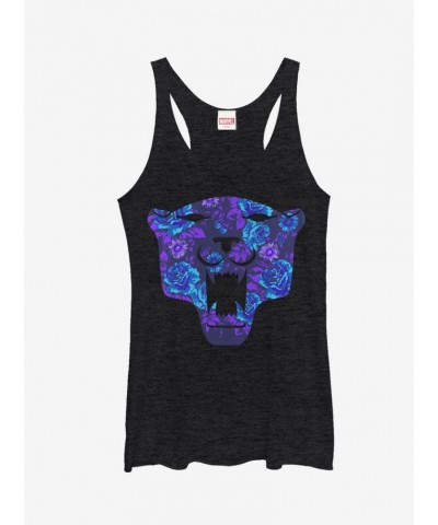 Marvel Black Panther Floral Print Girls Tanks $7.25 Tanks