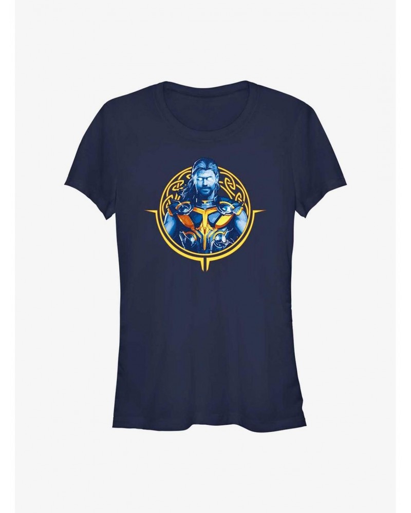 Marvel Thor: Love and Thunder Thor Circle Badge Girls T-Shirt $7.77 T-Shirts