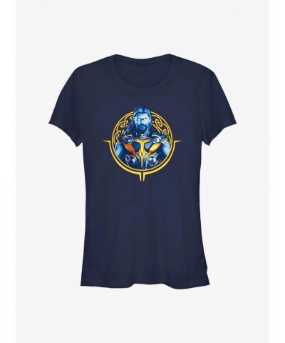 Marvel Thor: Love and Thunder Thor Circle Badge Girls T-Shirt $7.77 T-Shirts