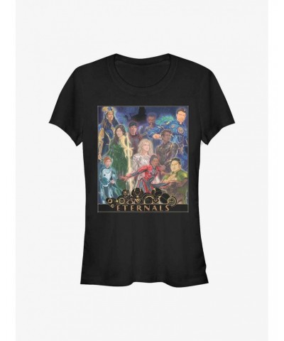 Marvel Eternals Eternals Gold Frame Poster Girls T-Shirt $6.97 T-Shirts