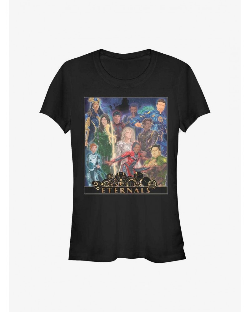 Marvel Eternals Eternals Gold Frame Poster Girls T-Shirt $6.97 T-Shirts