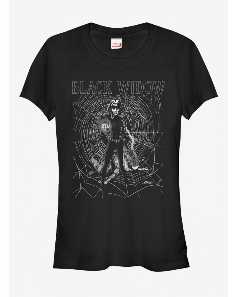 Marvel Black Widow Web Girls T-Shirt $7.57 T-Shirts