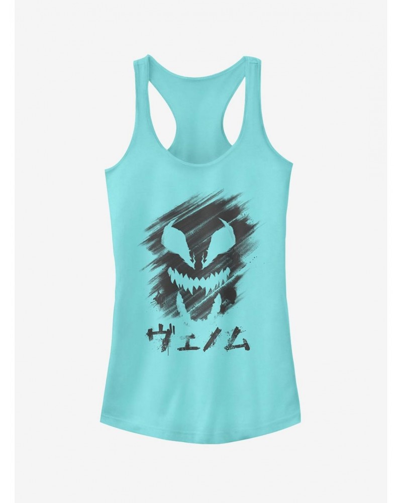 Marvel Venom Japanese Text Character Smudge Girls Tank $6.77 Tanks