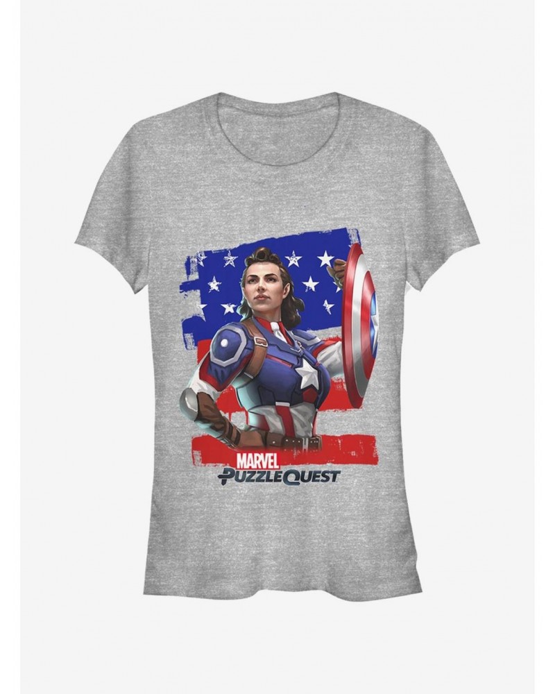 Marvel Captain America Hero Peggie Girls T-Shirt $8.76 T-Shirts