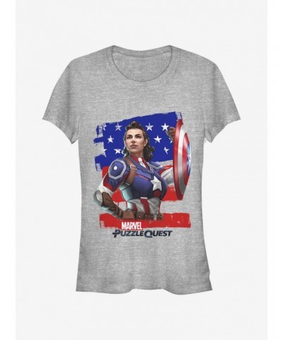 Marvel Captain America Hero Peggie Girls T-Shirt $8.76 T-Shirts