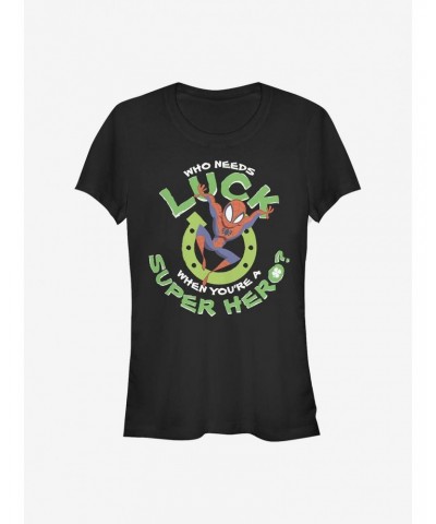 Marvel Spider-Man Super Spidey Luck Girls T-Shirt $8.17 T-Shirts