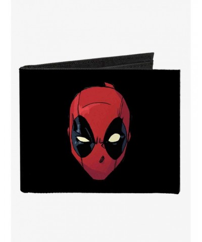 Marvel Deadpool Head Text Canvas Bifold Wallet $9.82 Wallets