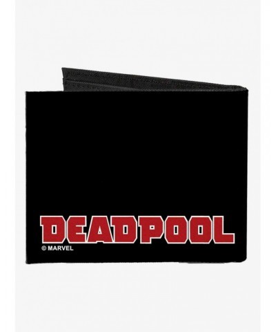 Marvel Deadpool Head Text Canvas Bifold Wallet $9.82 Wallets