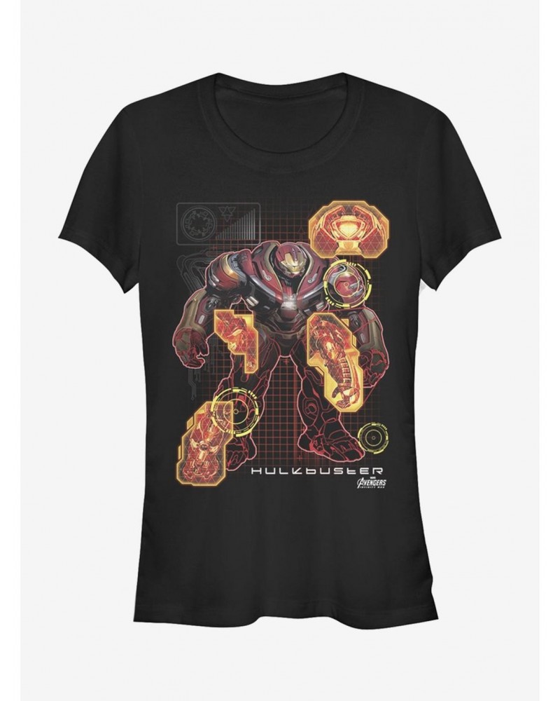 Marvel Avengers: Infinity War Hulkbuster Schematic Girls T-Shirt $8.76 T-Shirts