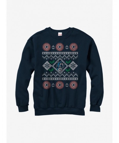 Marvel Captain America Ugly Christmas Sweater Sweatshirt $10.63 Sweatshirts