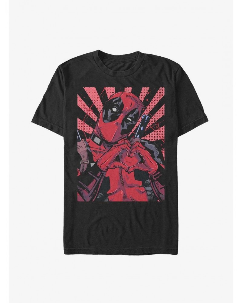 Marvel Deadpool Heart Poster Extra Soft T-Shirt $8.37 T-Shirts