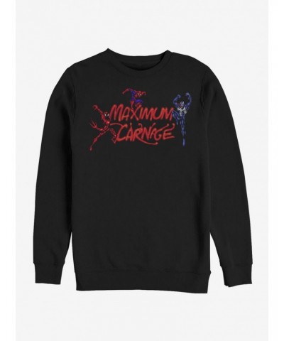 Marvel Spider-Man Maximum Carnage Title Screen Sweatshirt $9.74 Sweatshirts