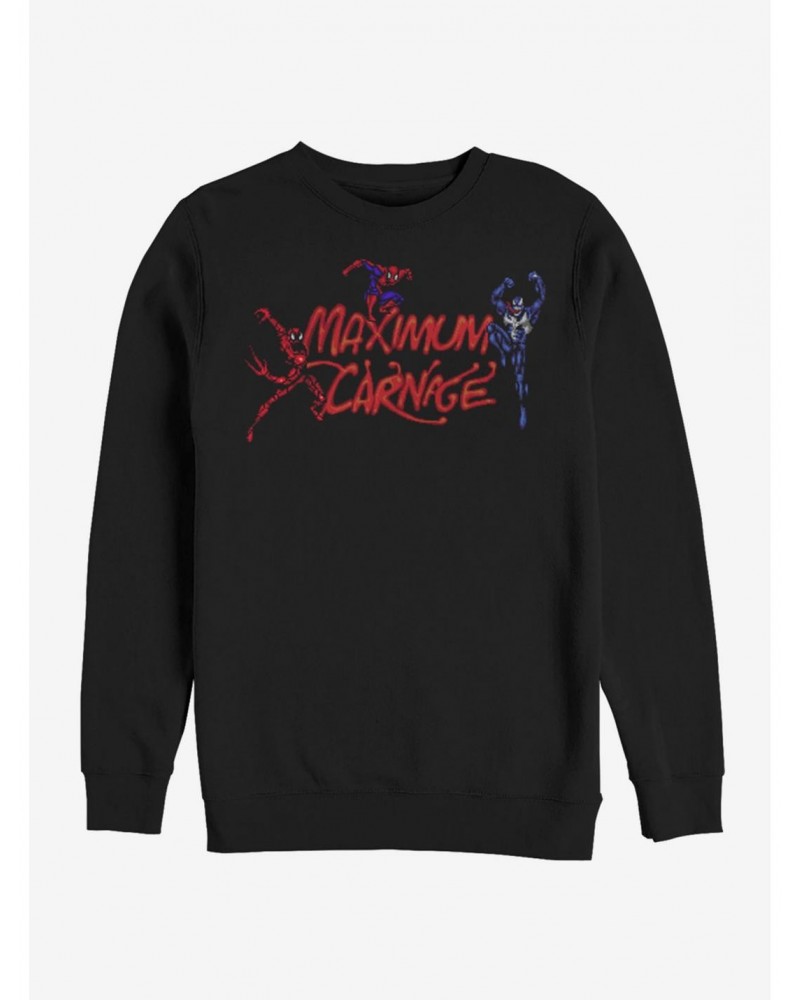 Marvel Spider-Man Maximum Carnage Title Screen Sweatshirt $9.74 Sweatshirts