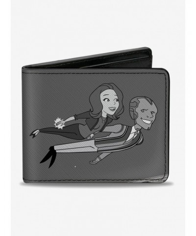 Marvel Wandavision Cartoon Wanda And Vision Flying Bifold Wallet $7.94 Wallets