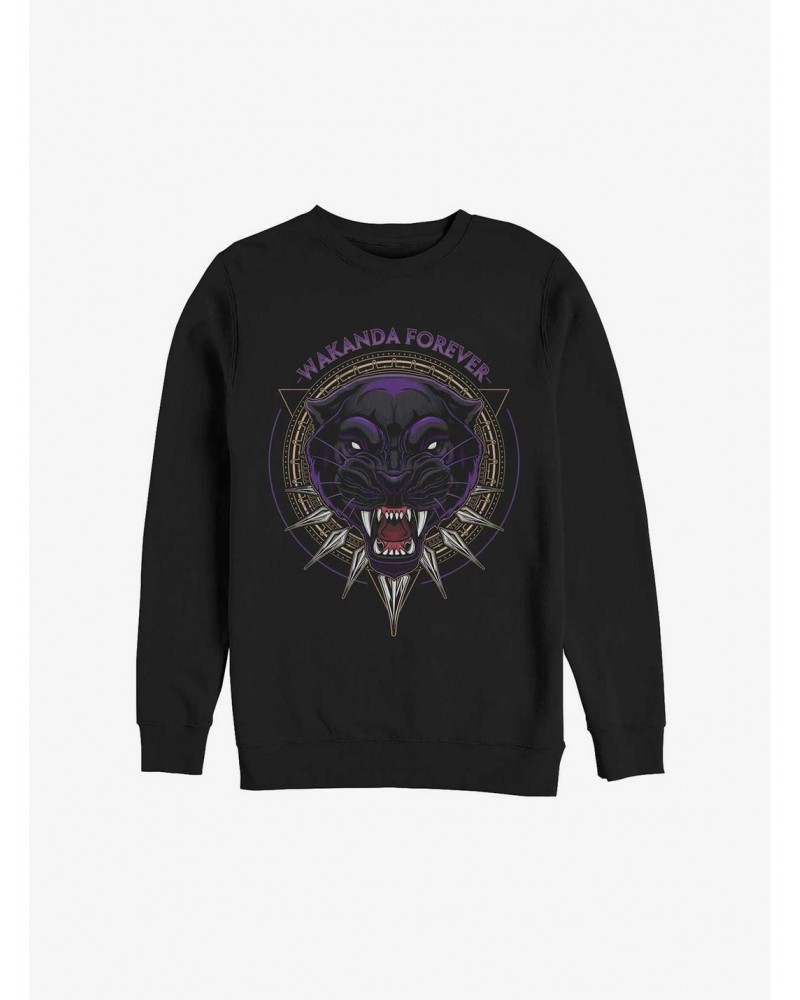 Marvel Black Panther: Wakanda Forever Growling Panther Sweatshirt $9.15 Sweatshirts