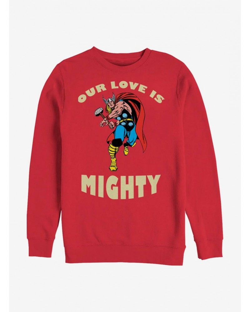 Marvel Thor Mighty Love Crew Sweatshirt $8.86 Sweatshirts