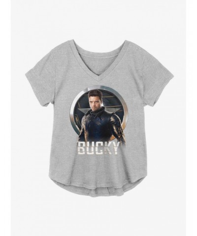 Marvel The Falcon And The Winter Soldier Bucky Emblem Girls Plus Size T-Shirt $7.86 T-Shirts