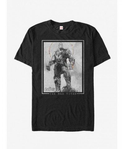 Marvel Avengers: Infinity War Thanos Grayscale T-Shirt $7.46 T-Shirts