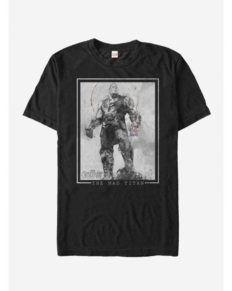 Marvel Avengers: Infinity War Thanos Grayscale T-Shirt $7.46 T-Shirts