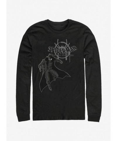 Marvel Spider-Man: Into The Spider-Verse Spider-Man Noir Long-Sleeve T-Shirt $12.90 T-Shirts