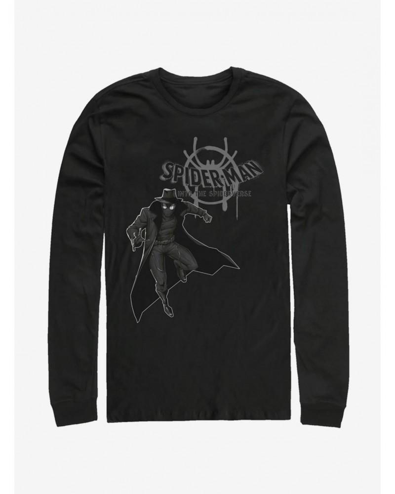 Marvel Spider-Man: Into The Spider-Verse Spider-Man Noir Long-Sleeve T-Shirt $12.90 T-Shirts