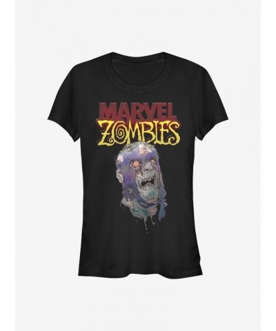 Marvel Zombies Head Of Captain America Girls T-Shirt $7.97 T-Shirts